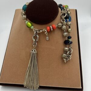 Cabi Convertible 3pc Tassel Necklace Mix Mingle Bracelet Belt Glass Bead Boho